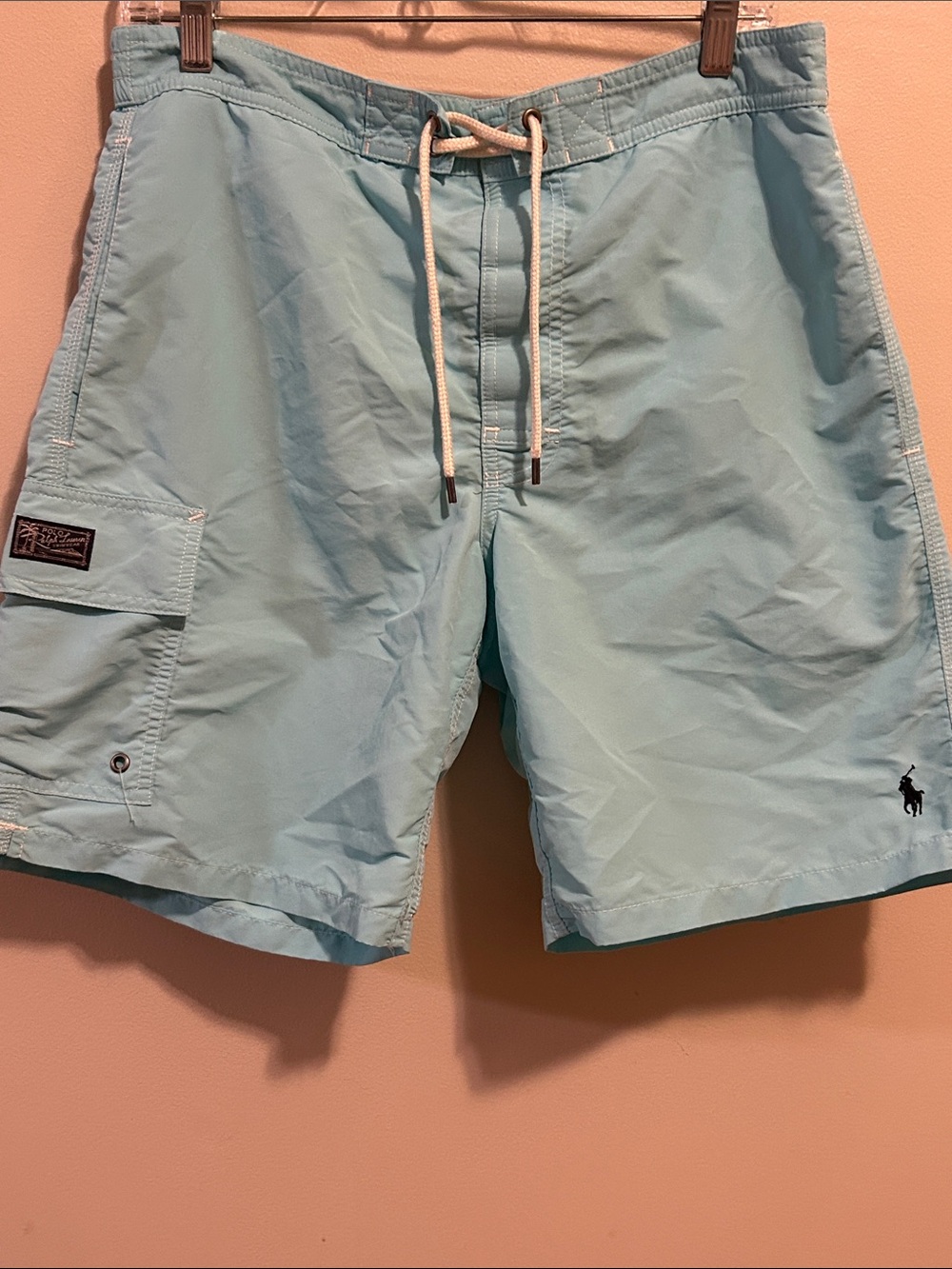 Polo Ralph Lauren Performance Nylon Shorts Size S Blue Swim Board Packable